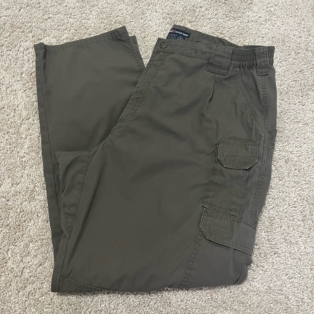 5.11 Tactical Pants Mens 40x32 Green Cargo Ripstop Outdoor Hiking Work Utility